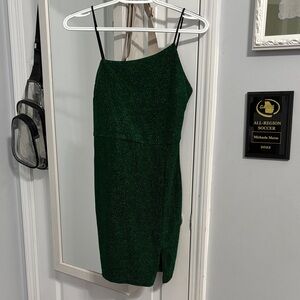 Lulu's Sparkling Green Mini Dress